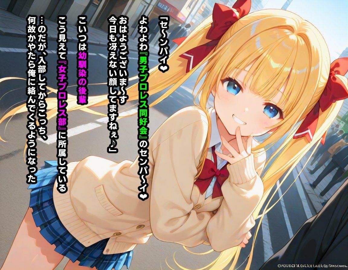 AI敗北少女CG集vol.16 強豪女子プロレス部に所属している金髪ツインテ後輩ちゃんが、弱いくせにメス〇キムーブで煽ってきたので俺たち男子プロレス同好会の総力をもってわからせる必要がある サンプル1ページ目