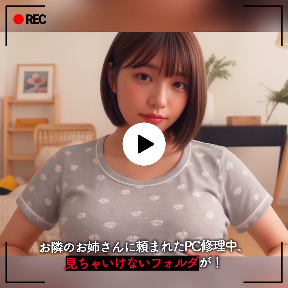 【音声付きAI動画】ふたなりちゃんの秘密フォルダ【官能小説付き】（公園露出） サンプル1ページ目
