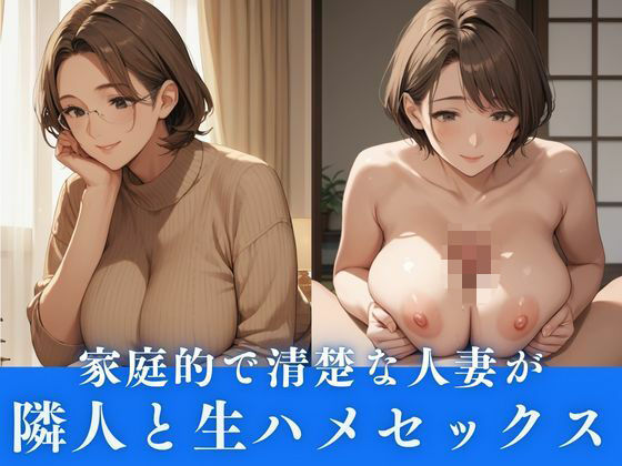 家庭的で清楚な人妻が隣人と生ハメ不倫セックス