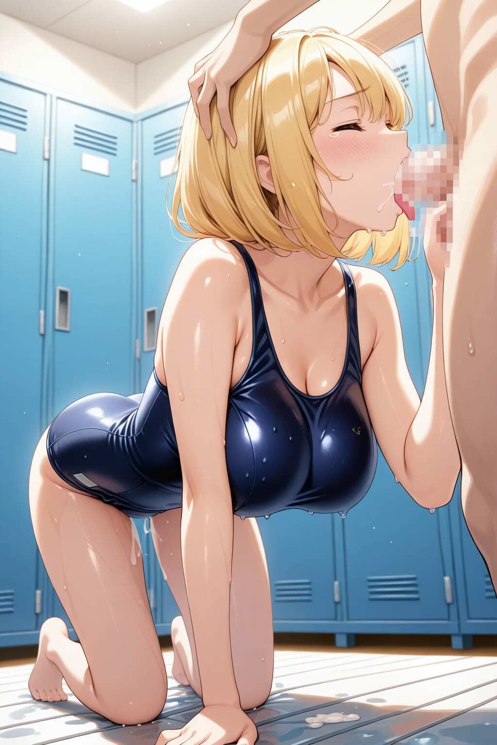 中出しされまくるスク水美女 サンプル2ページ目
