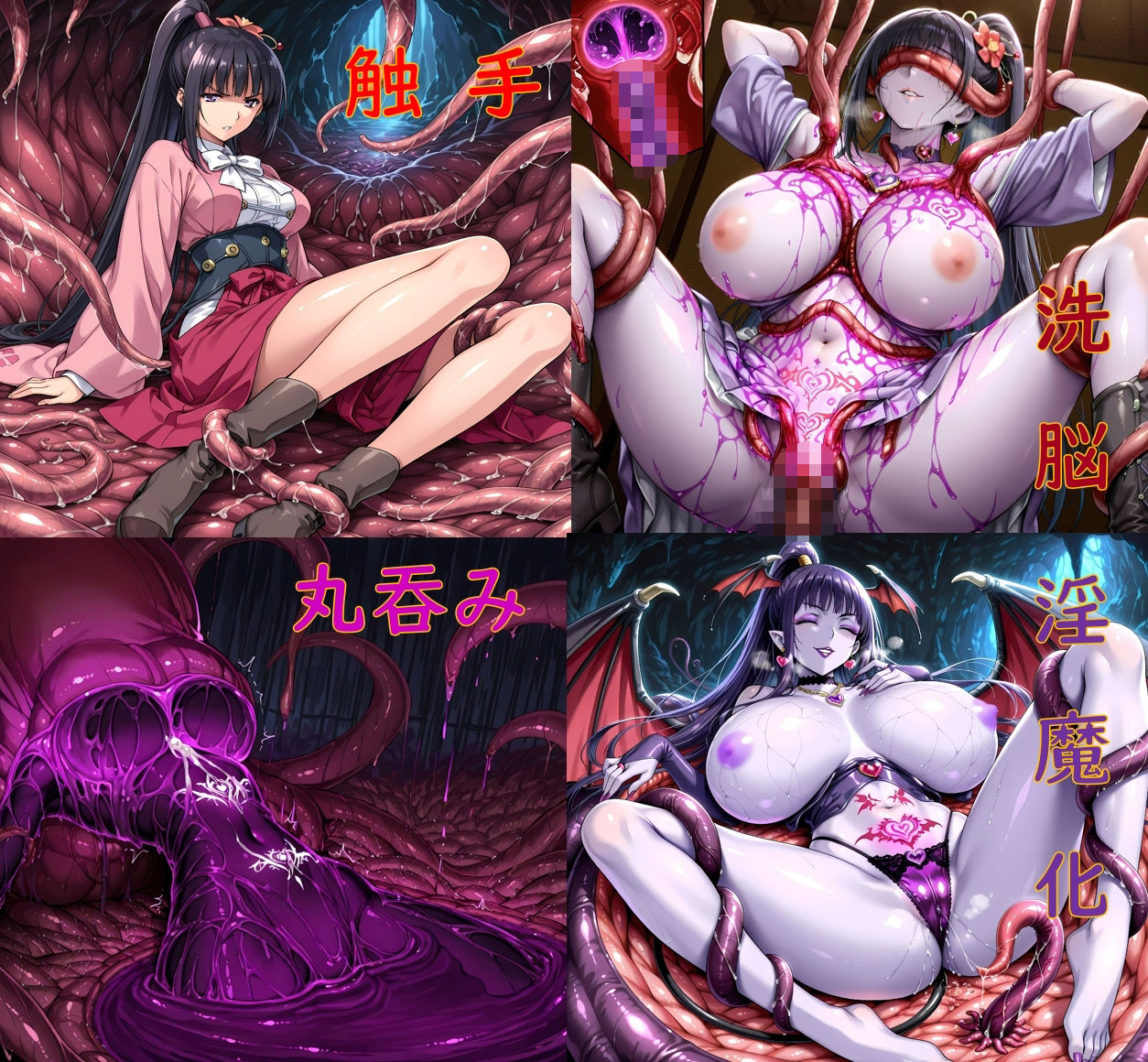 あやめ洗脳丸呑み悪堕ち〜淫魔化ドスケベ交尾〜 サンプル1ページ目