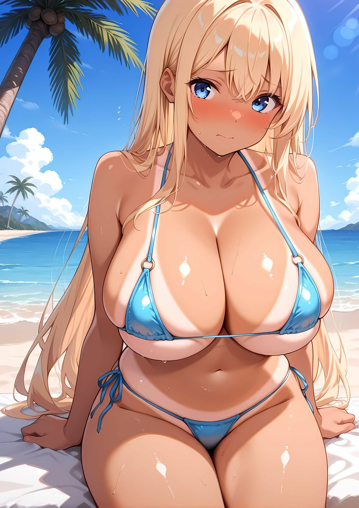巨乳ギャルのビーチハント サンプル1ページ目