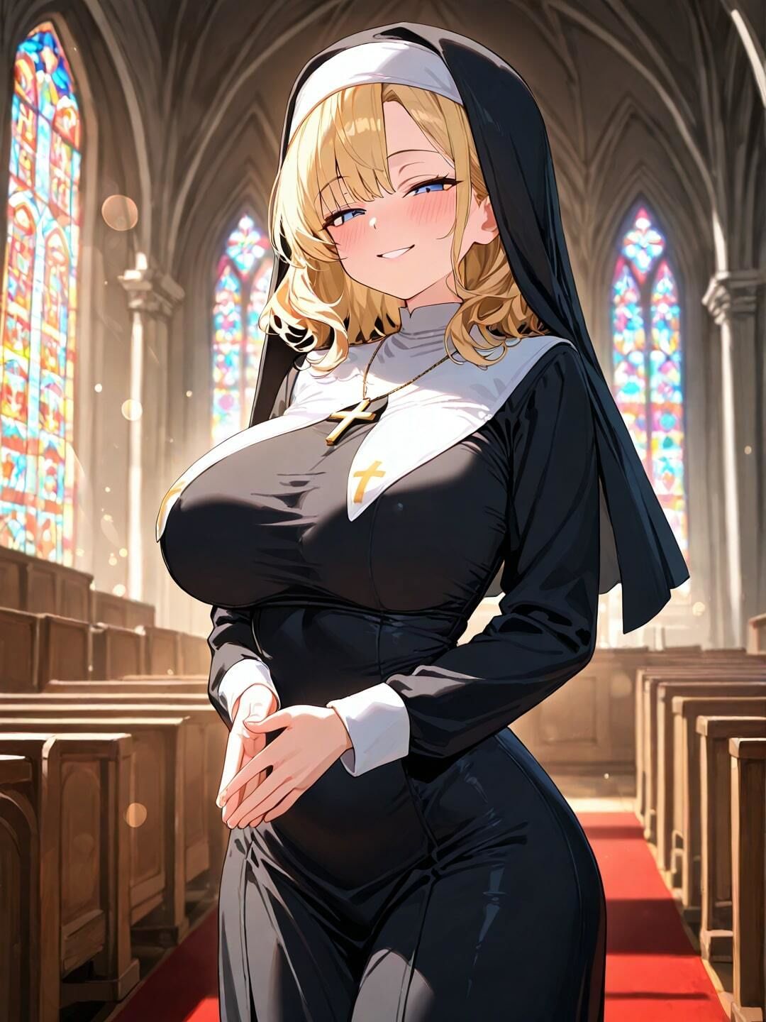 爆乳淫乱シスター肉棒堕ち サンプル1ページ目