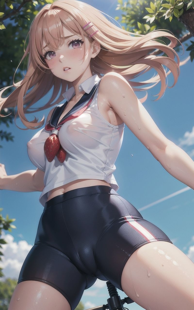 チャリ通 JK 〜むっちりスパッツと制服〜 サンプル2ページ目