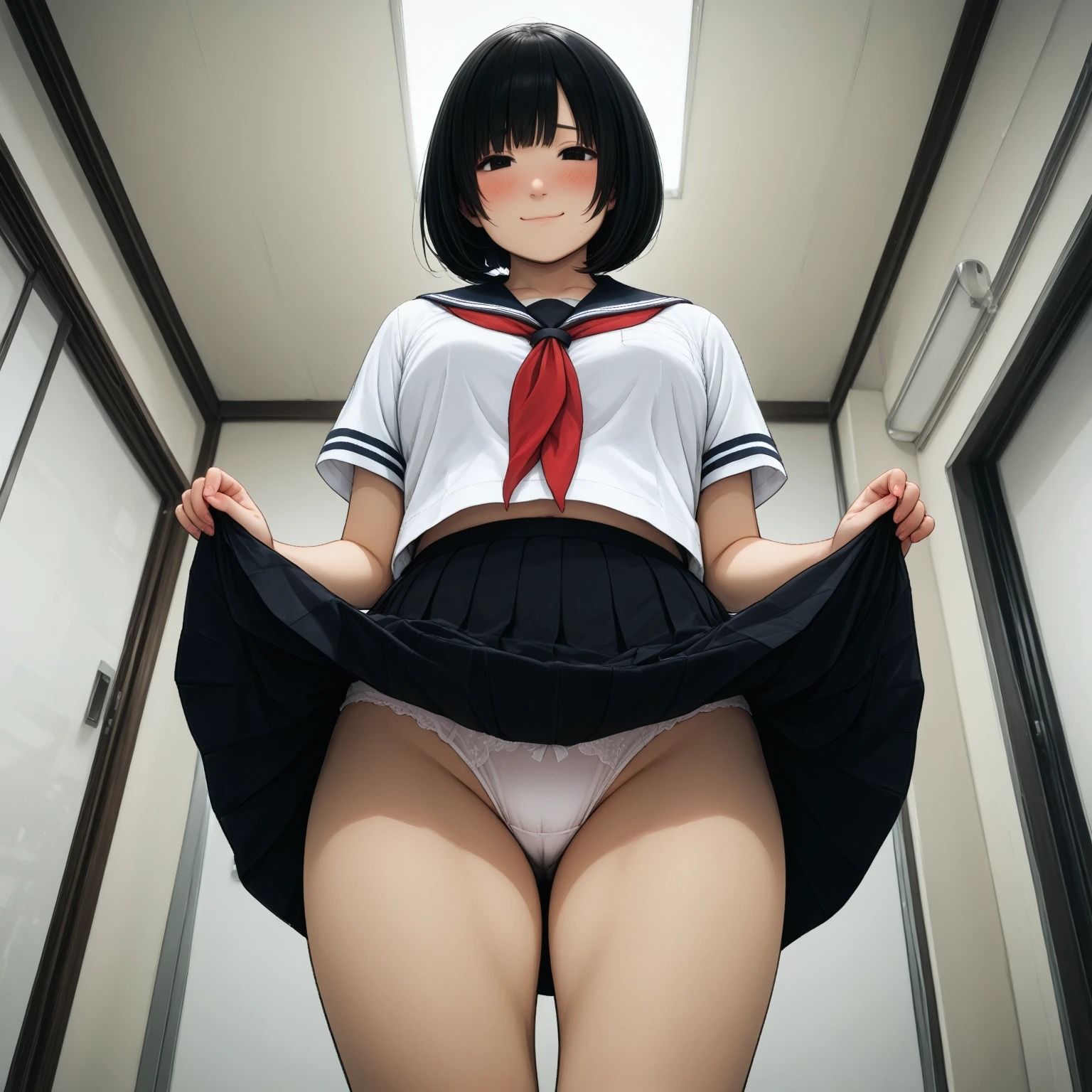 下から見上げるたくしあげパンティー（470枚分） サンプル4ページ目