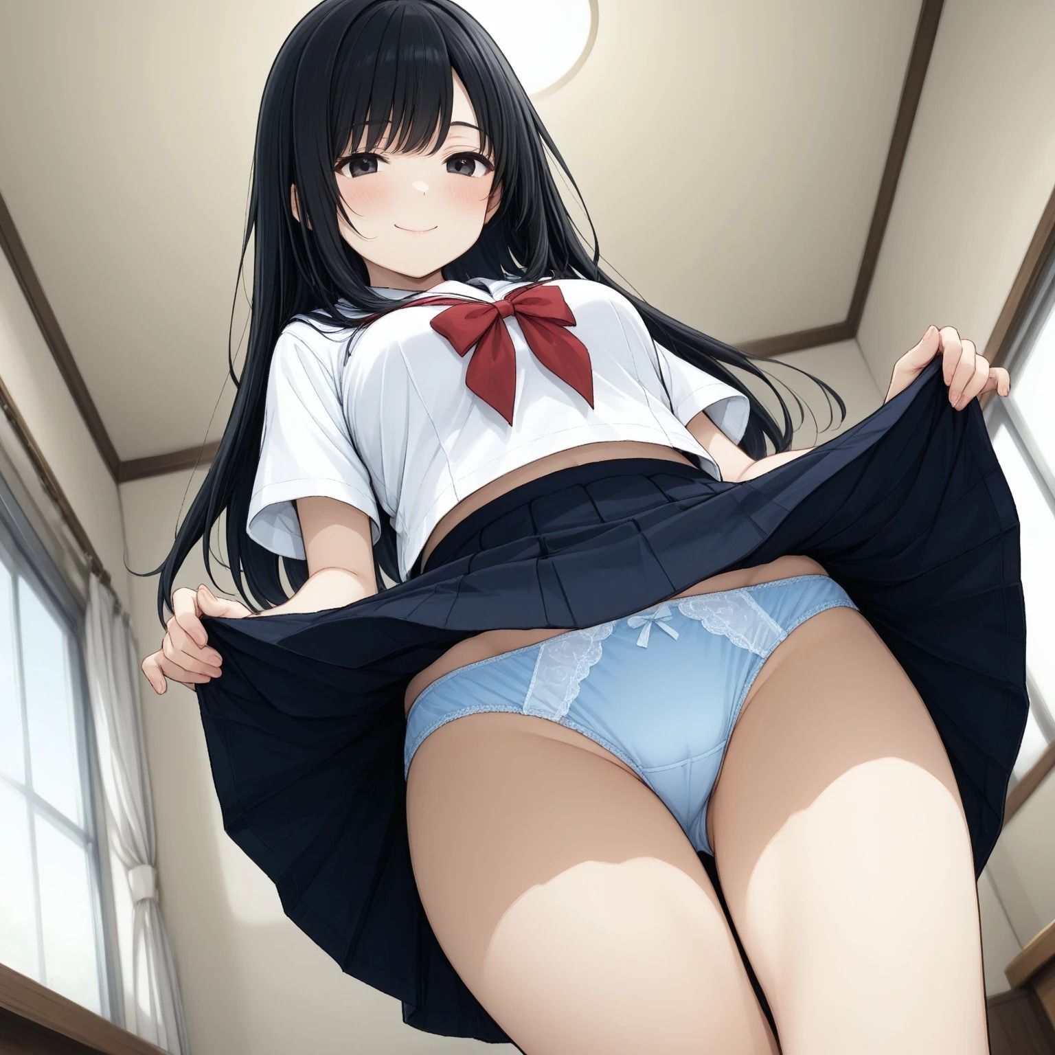 下から見上げるたくしあげパンティー（470枚分） サンプル9ページ目