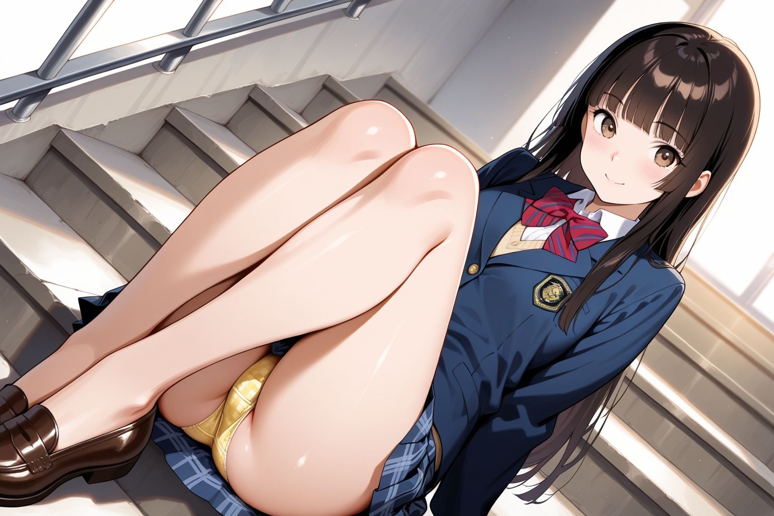 見せつけガールズ☆階段すわり編  姫カットVer サンプル8ページ目