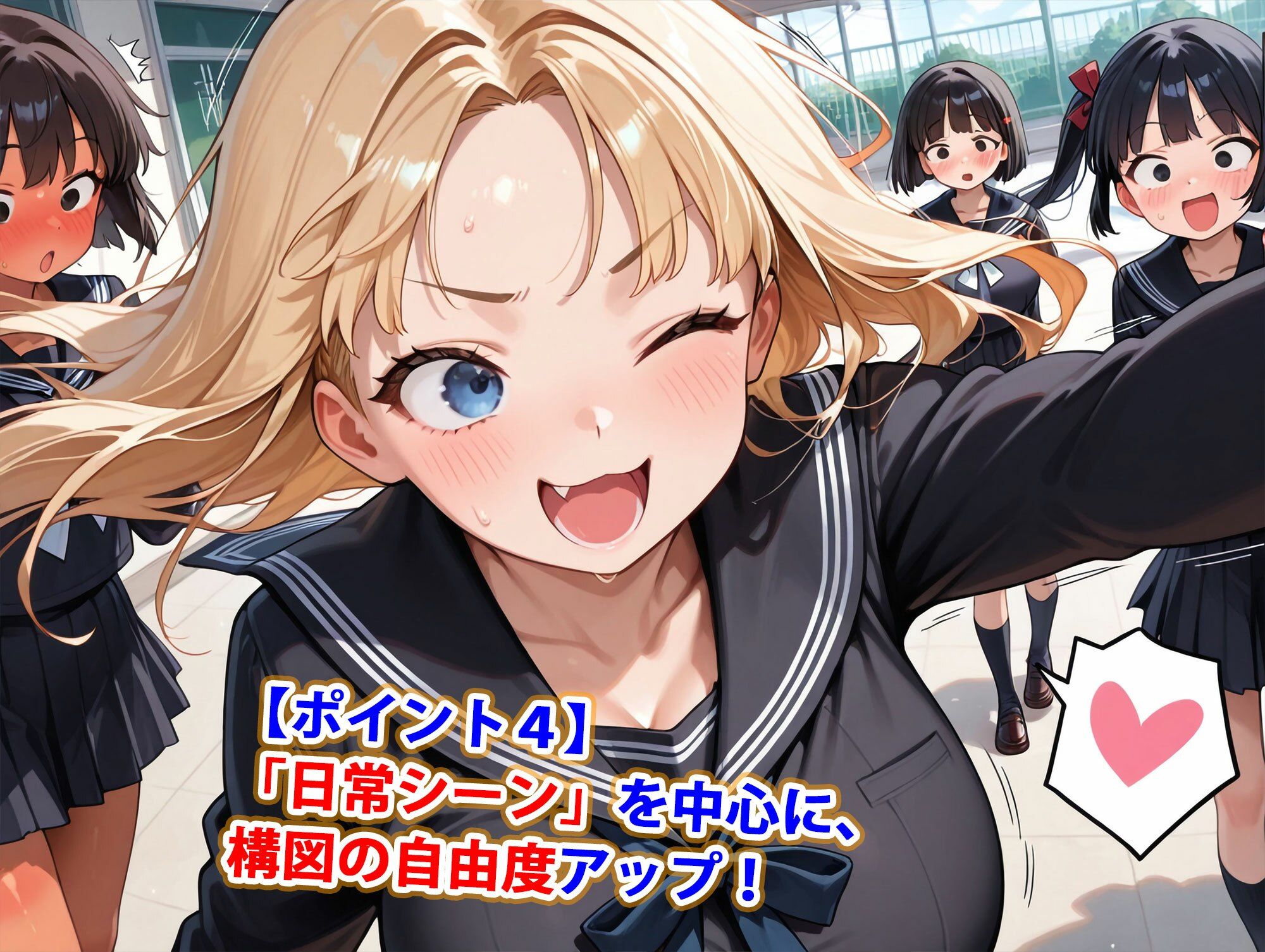 真巨乳ハーレム学園白黒セーラー服女子編 サンプル5ページ目
