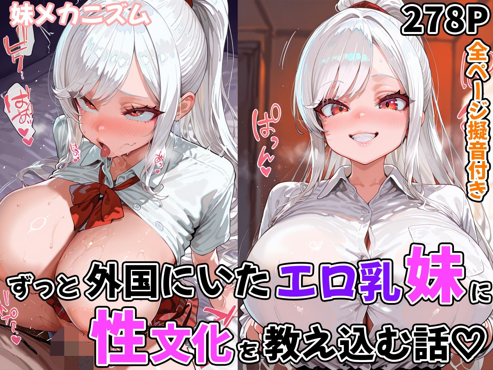 ずっと外国にいたエロ乳妹に性文化を教え込む話 サンプル5ページ目
