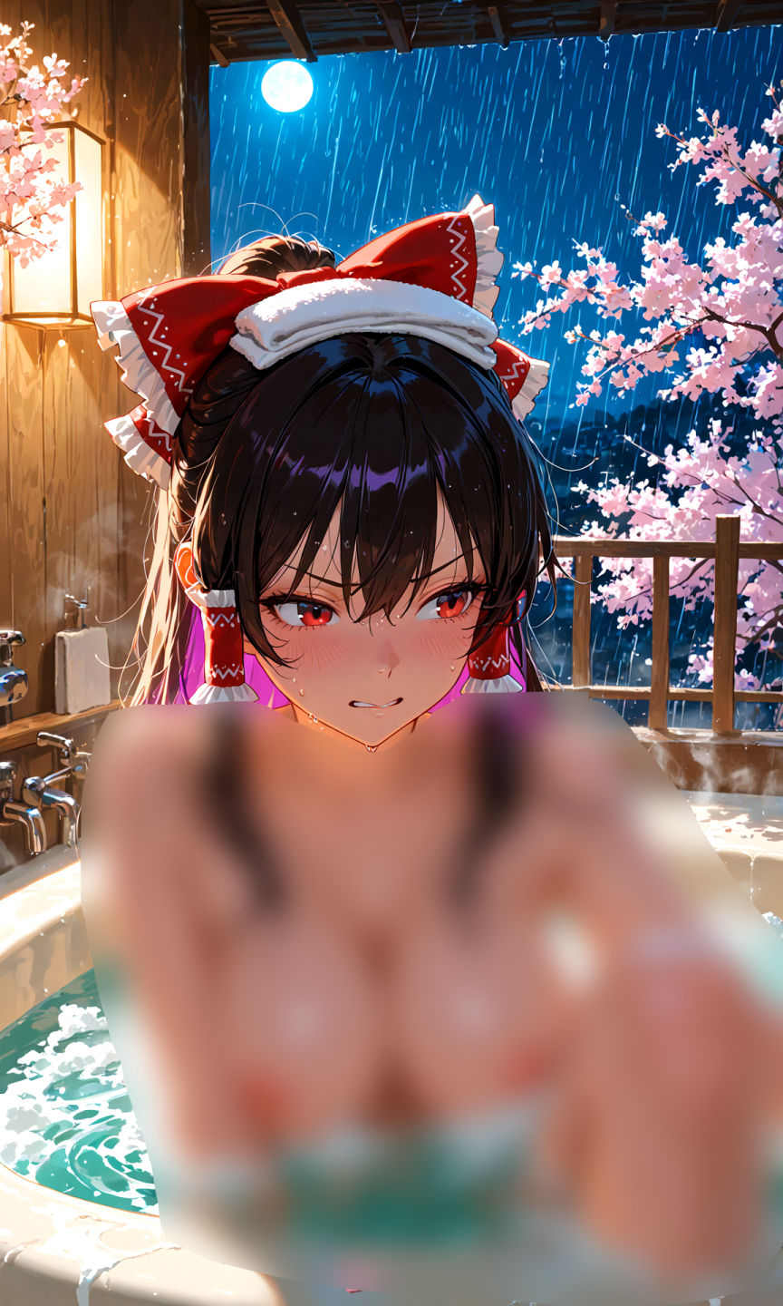 霊夢ちゃんのえっちな写真集vol.34〜春の雪の朝の風呂編〜 サンプル2ページ目