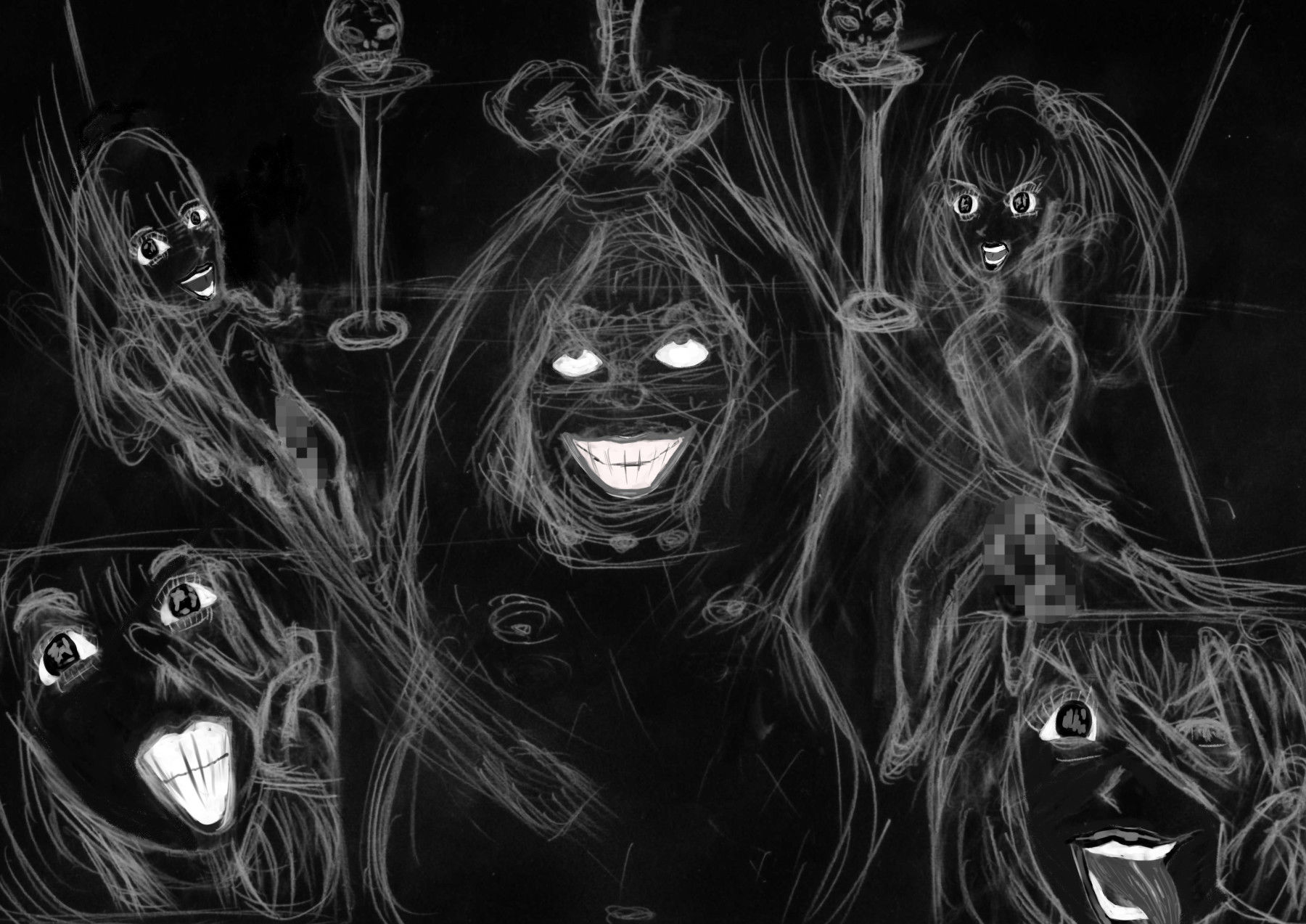 黒よりも黒いエロティックホラー黒戯絵集「男の娘アソート」 サンプル9ページ目