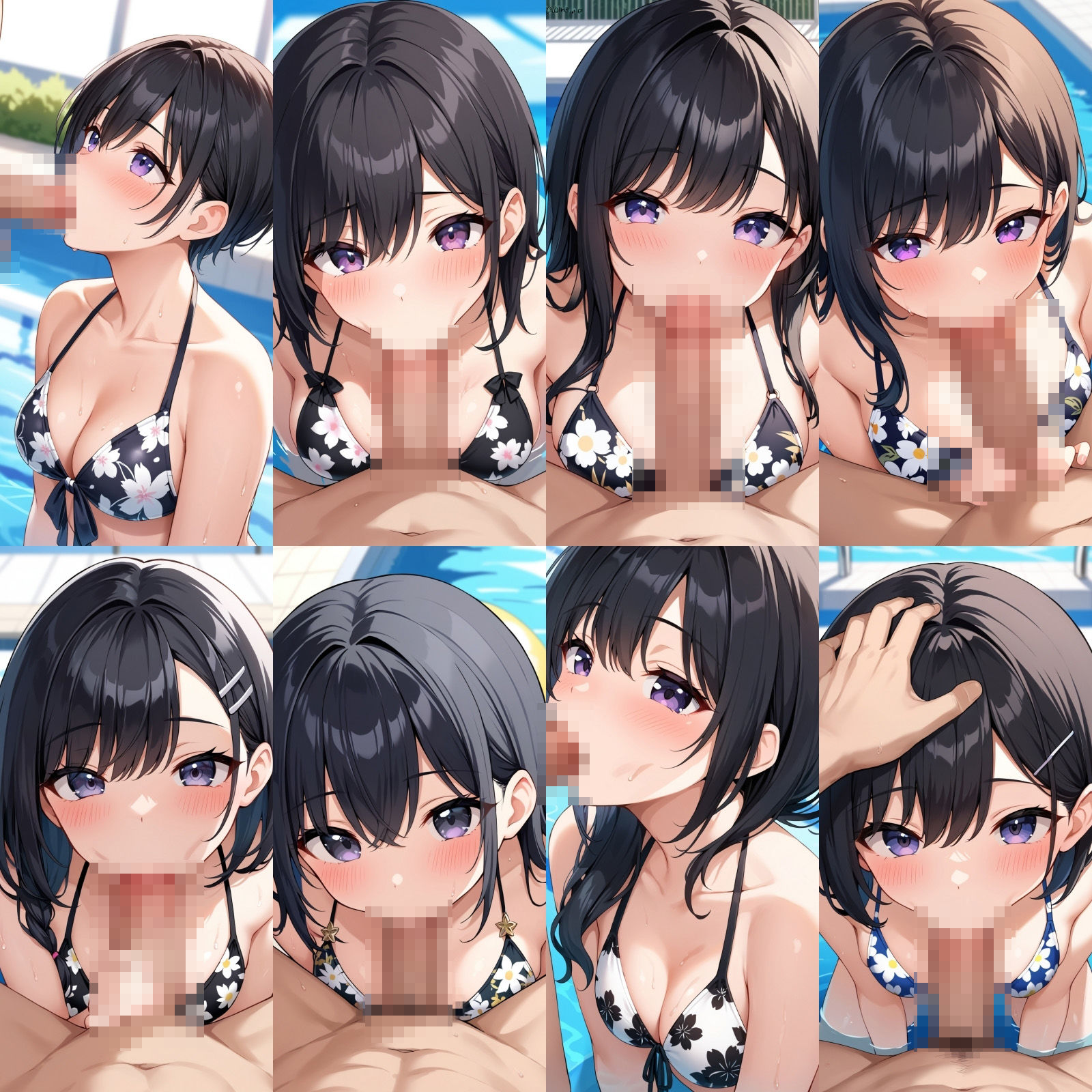 花柄ビキニでフェラ【500枚】 サンプル1ページ目