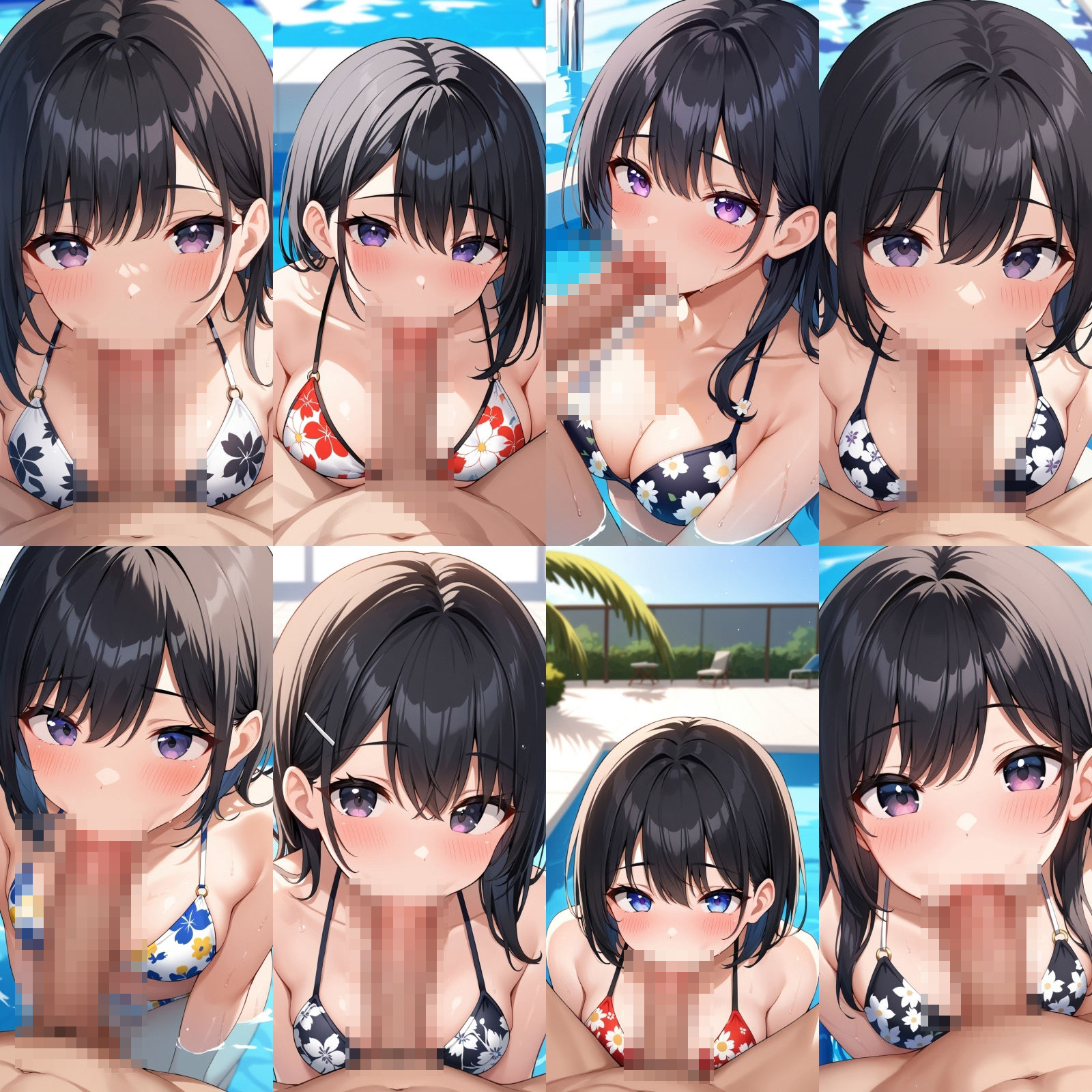 花柄ビキニでフェラ【500枚】 サンプル2ページ目