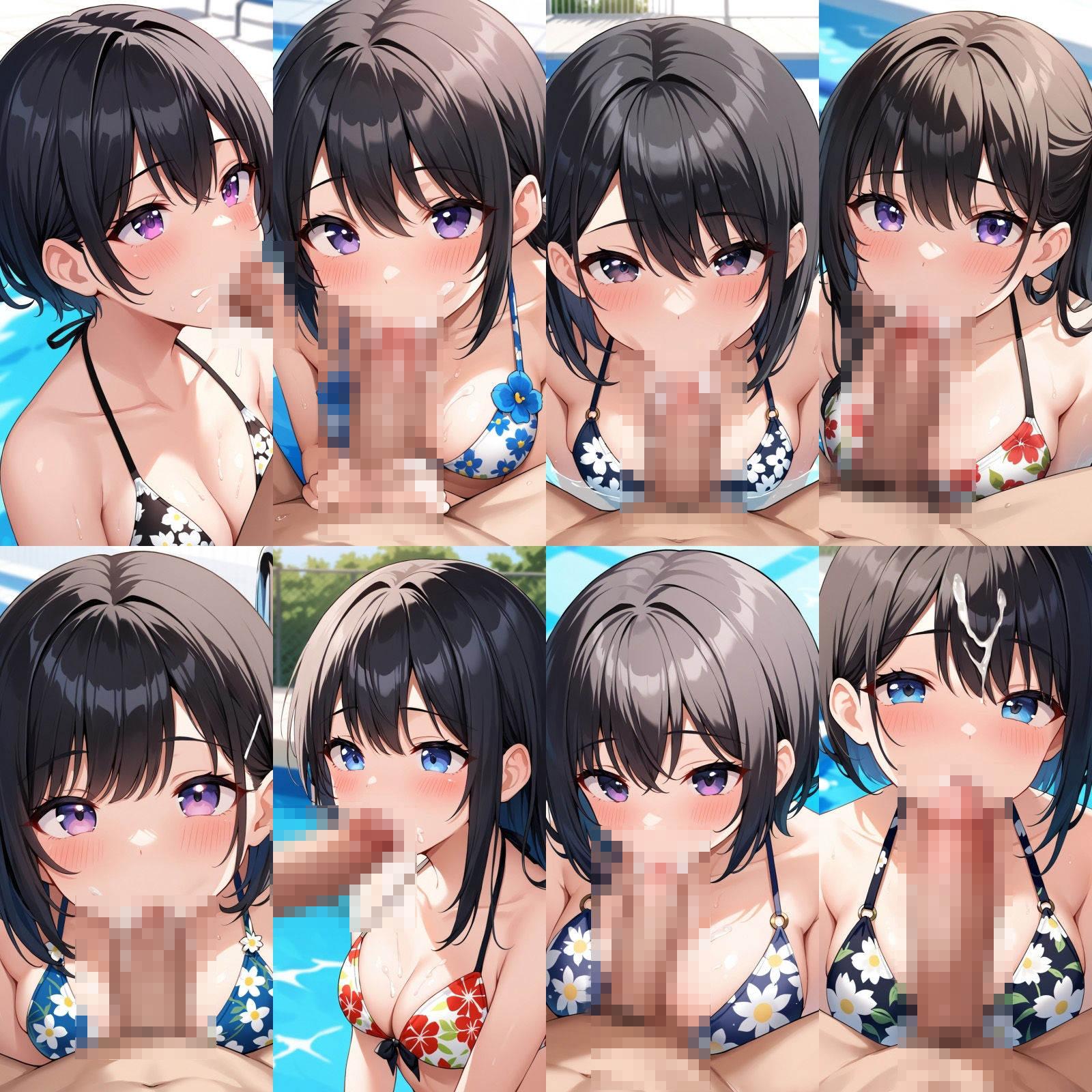 花柄ビキニでフェラ【500枚】 サンプル5ページ目