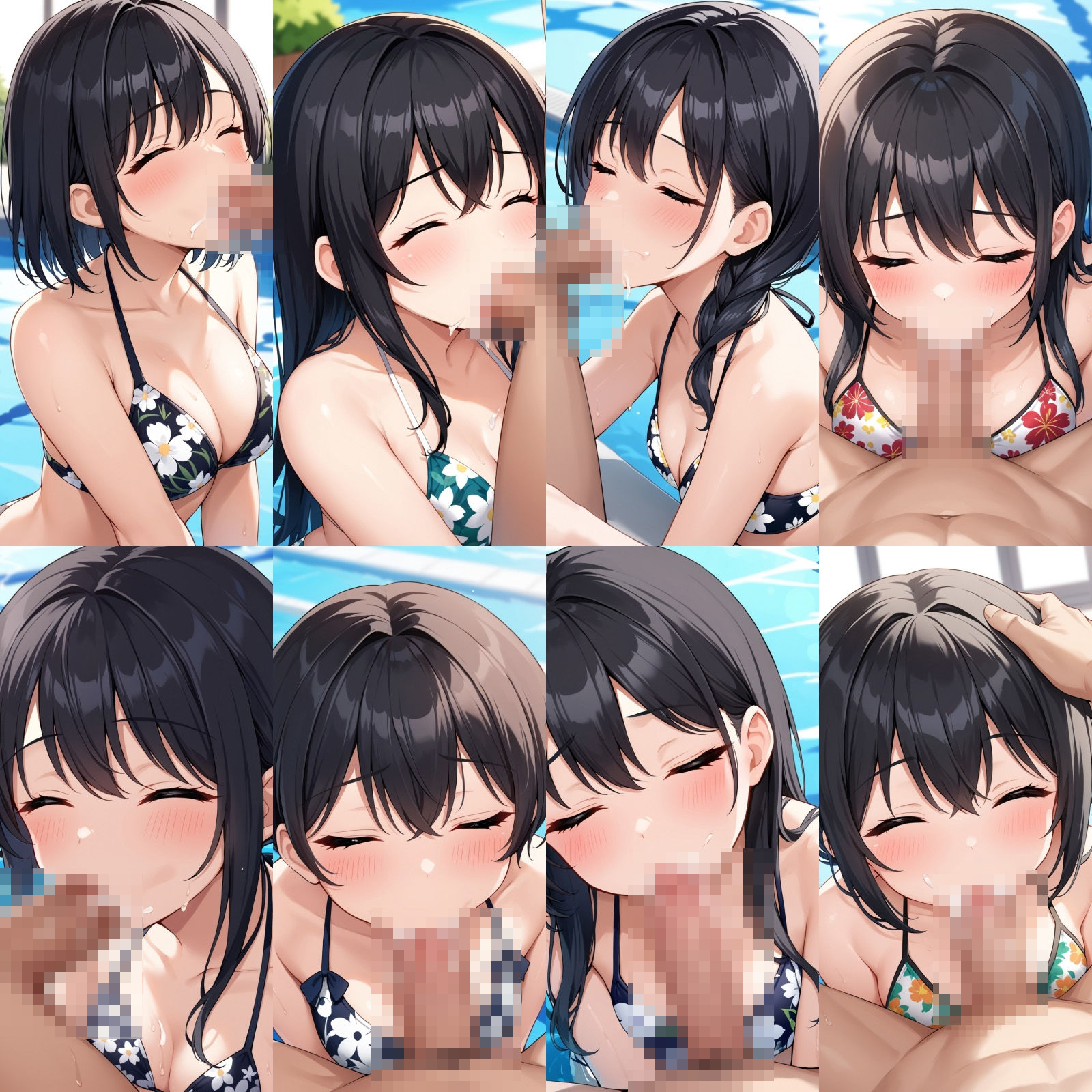 花柄ビキニでフェラ【500枚】 サンプル8ページ目