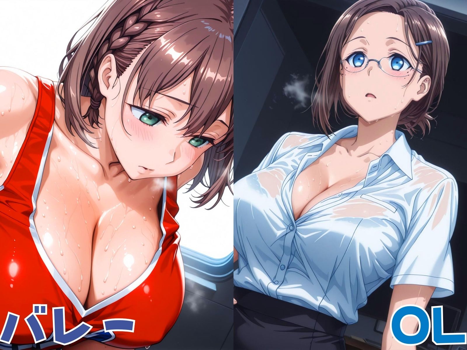 爆乳二人のたわわコス サンプル4ページ目