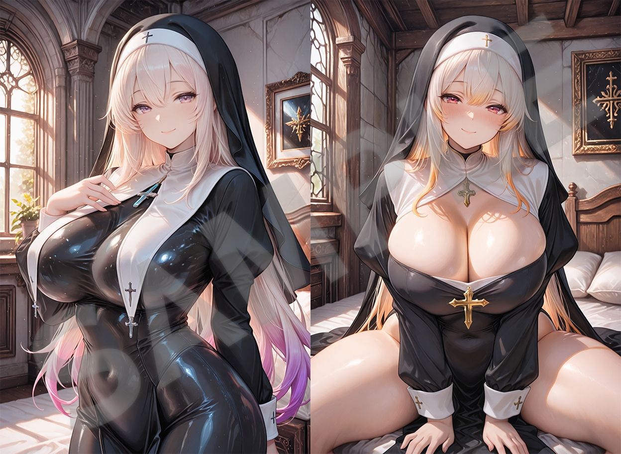 巨乳シスターとエッチな懺悔（はーと） サンプル1ページ目