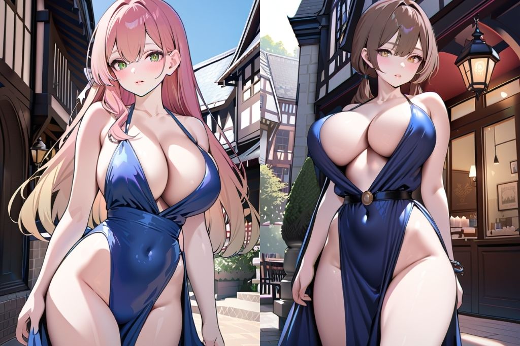 巨乳のドレス美女 サンプル2ページ目