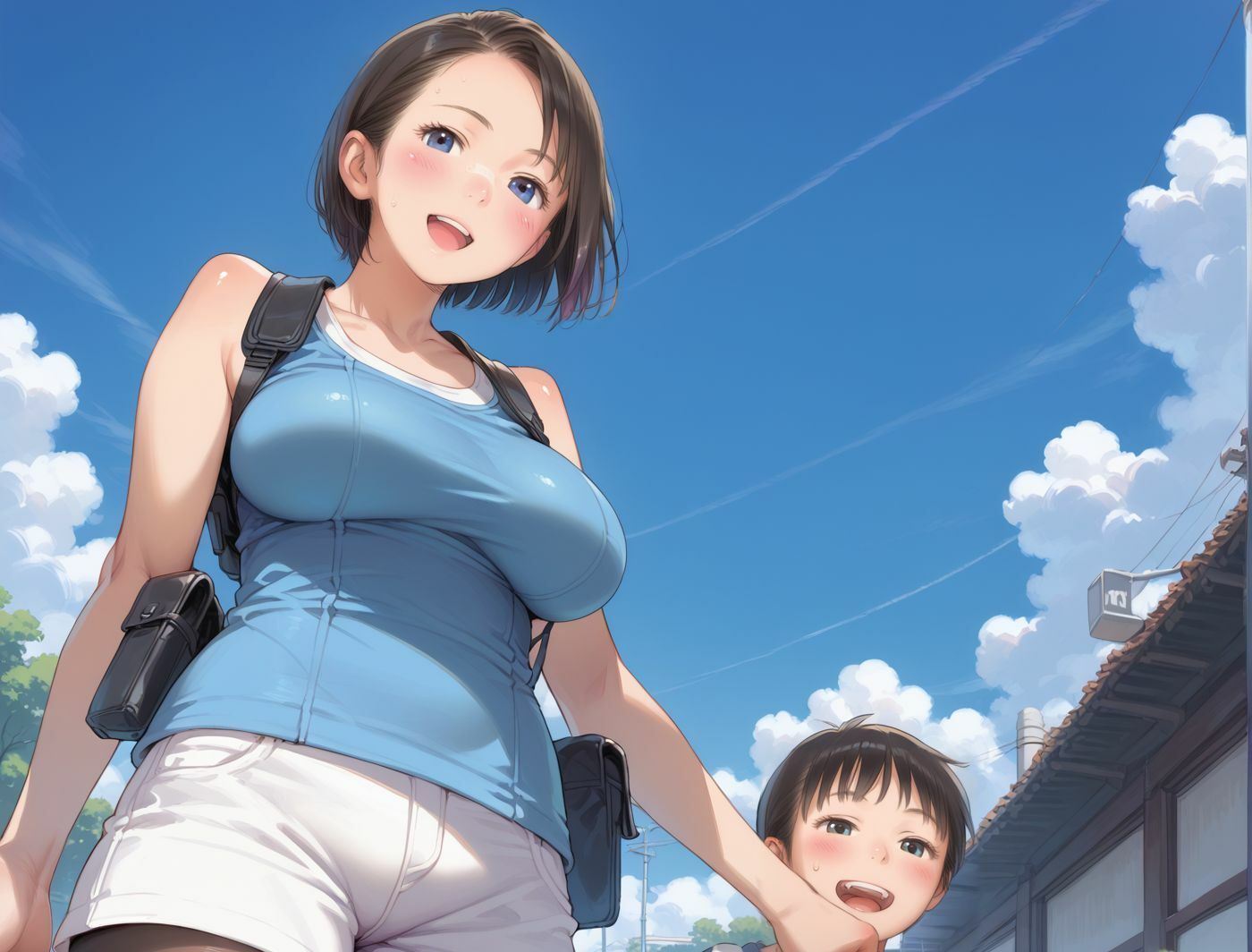 夏のビーチでロリ顔巨乳人妻を強●孕ませ サンプル7ページ目