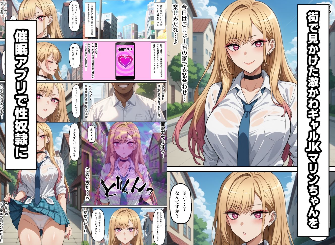 激かわギャルJKマリンちゃんを催●アプリで種付けする話 サンプル1ページ目