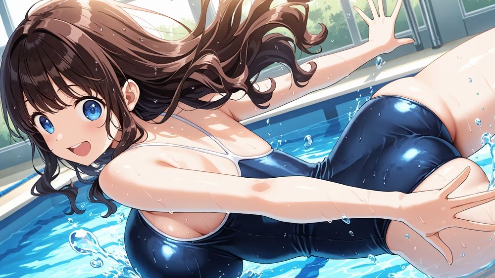 爆乳ピンク＆茶髪ダブルカラースク水美少女孕ませ教育【4K】 サンプル5ページ目