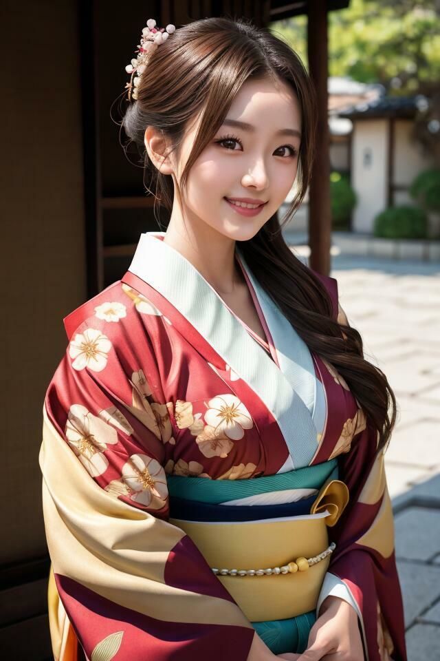 京都で見つけた  きもの美人（3）  ゆいな  しの  ほのか  ゆず  385枚のAI着物美人写真集 サンプル1ページ目