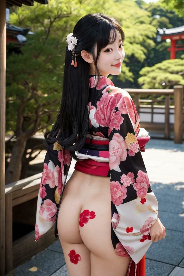 京都で見つけた  きもの美人（3）  ゆいな  しの  ほのか  ゆず  385枚のAI着物美人写真集 サンプル4ページ目
