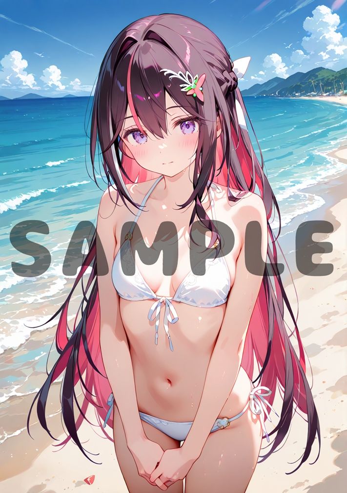 水着AZKiとビーチSEX サンプル1ページ目