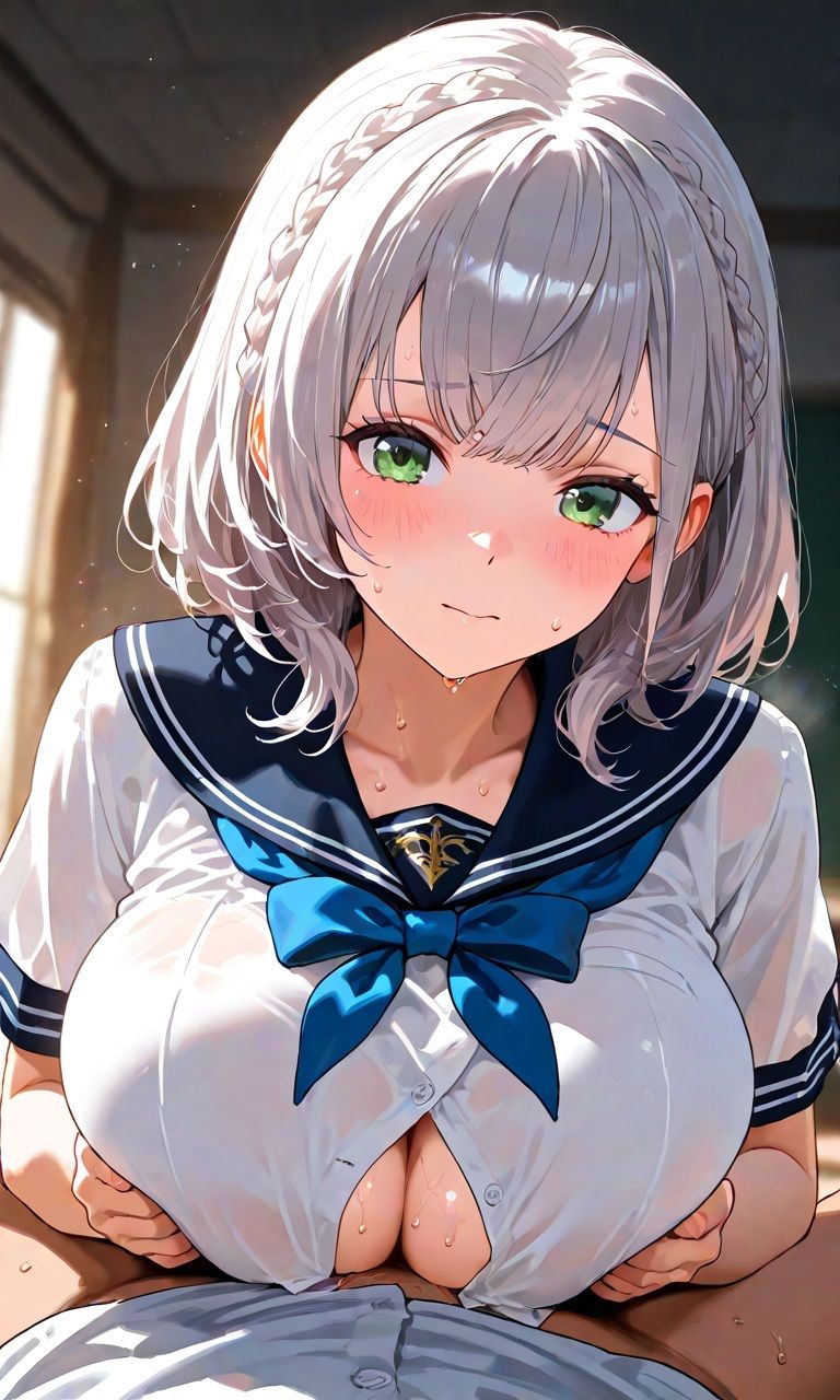 白銀〇エル  いちゃらぶえっち 制服・黒パンスト・おねしょた サンプル3ページ目