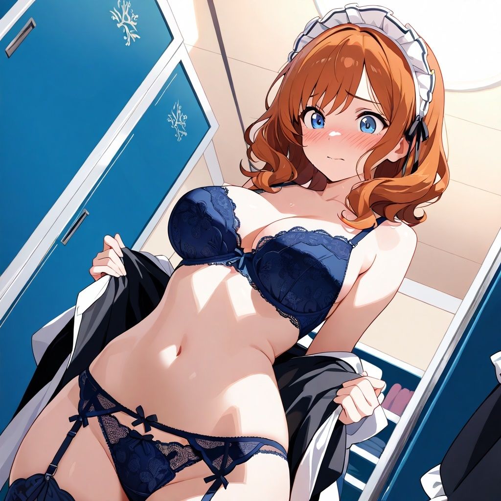 潜入女子更衣室  メイド生着替え中 サンプル2ページ目