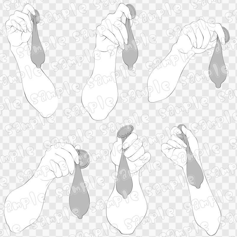 線画素材集［手］2 サンプル1ページ目