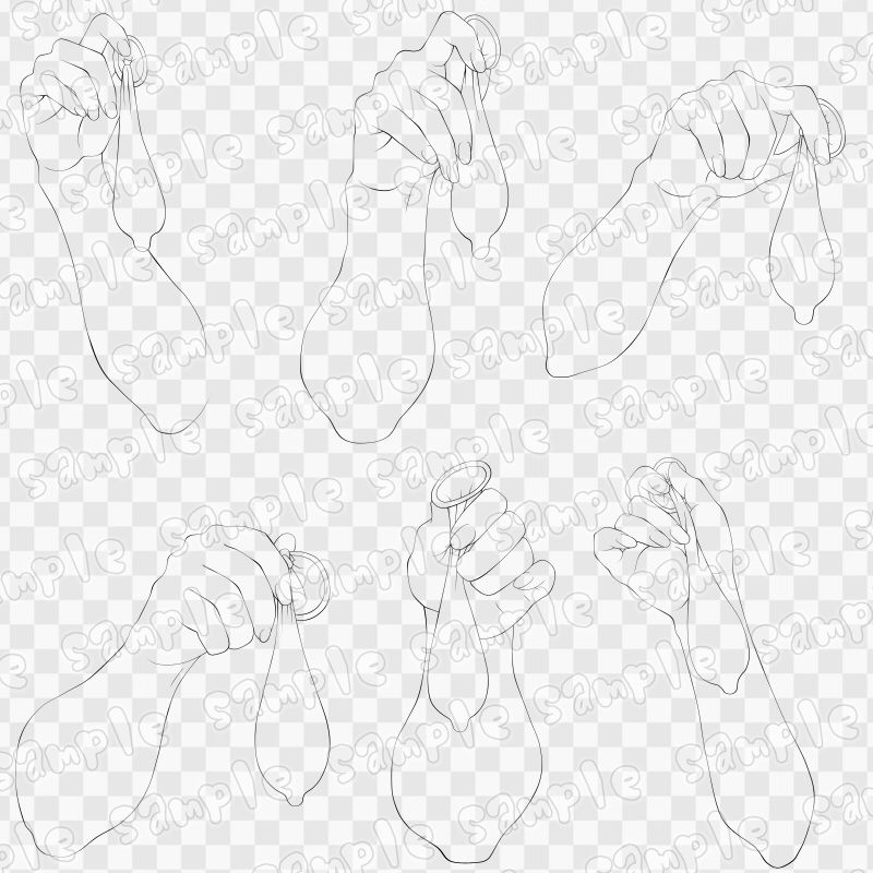 線画素材集［手］2 サンプル3ページ目