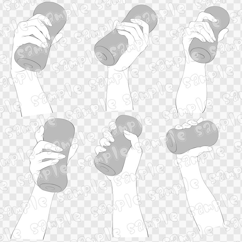 線画素材集［手］3 サンプル1ページ目