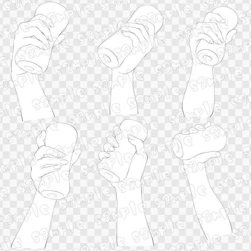 線画素材集［手］3 サンプル2ページ目