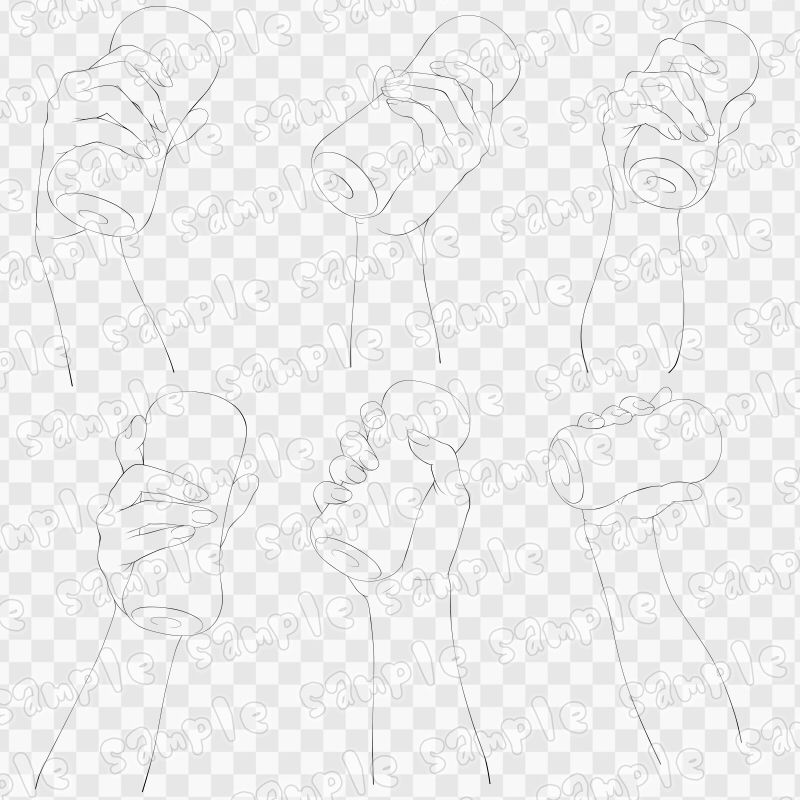 線画素材集［手］3 サンプル3ページ目