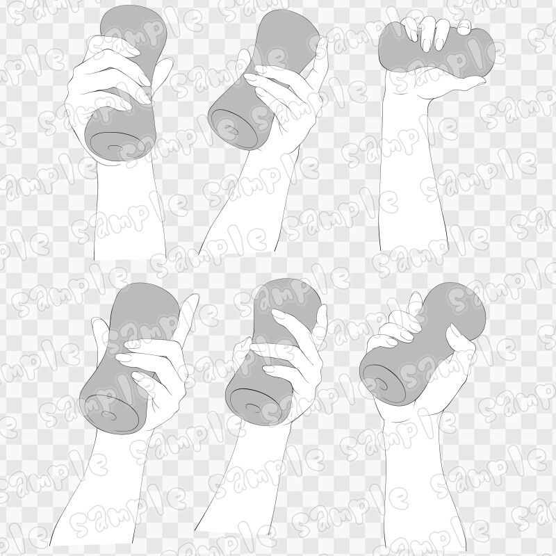 線画素材集［手］4 サンプル1ページ目