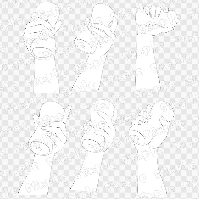 線画素材集［手］4 サンプル2ページ目