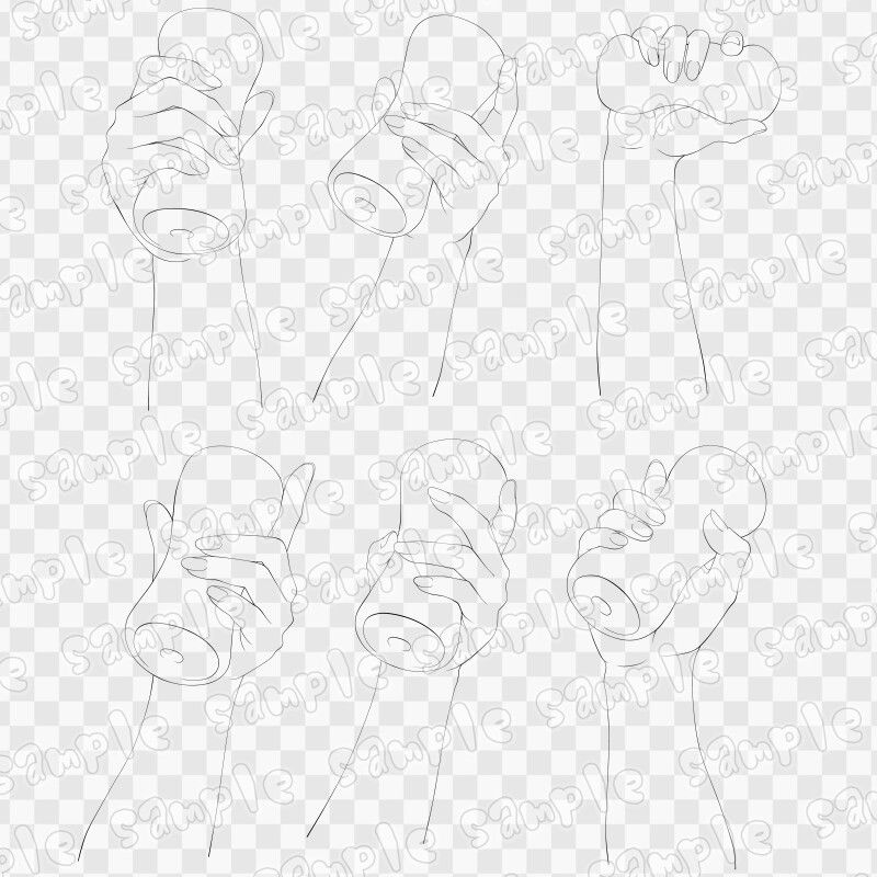線画素材集［手］4 サンプル3ページ目