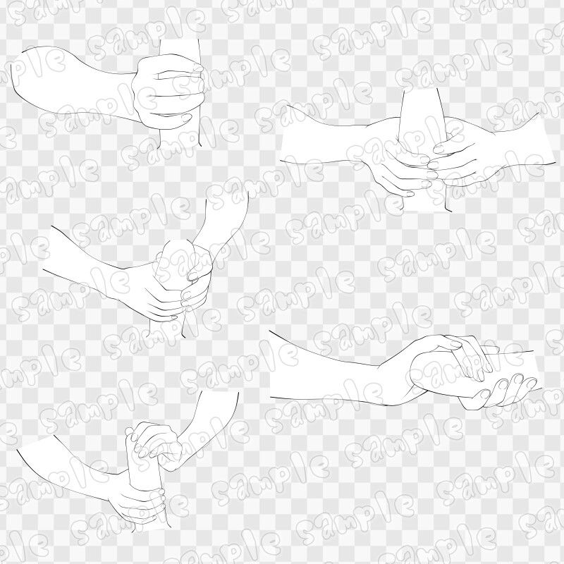 線画素材集［手］6 サンプル2ページ目