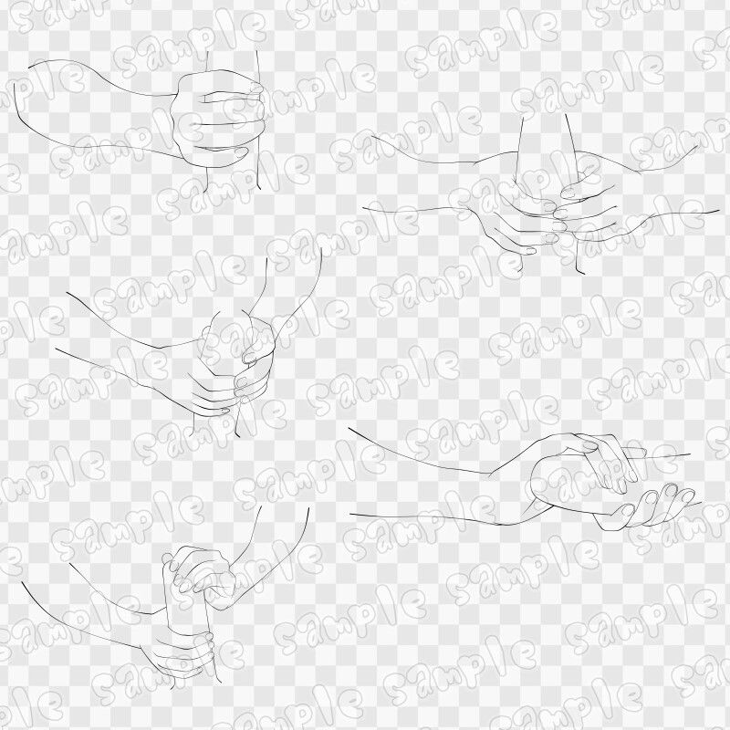 線画素材集［手］6 サンプル3ページ目