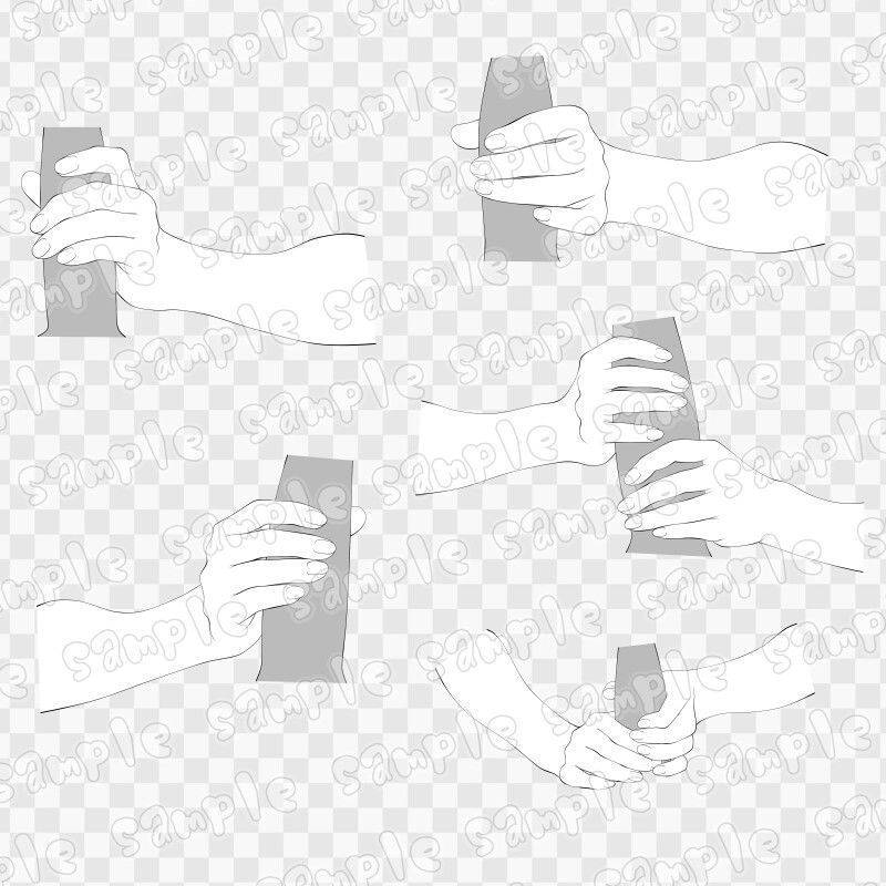 線画素材集［手］7 サンプル1ページ目
