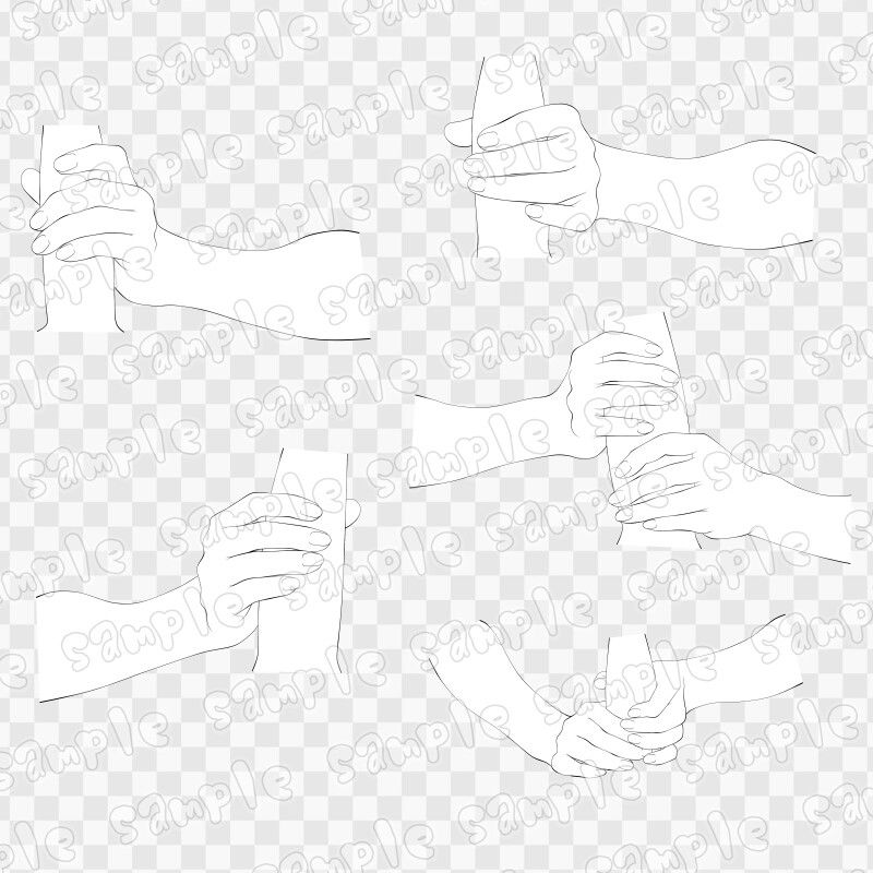 線画素材集［手］7 サンプル2ページ目