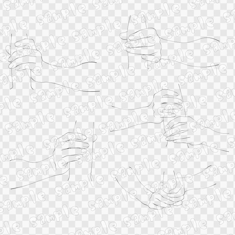 線画素材集［手］7 サンプル3ページ目