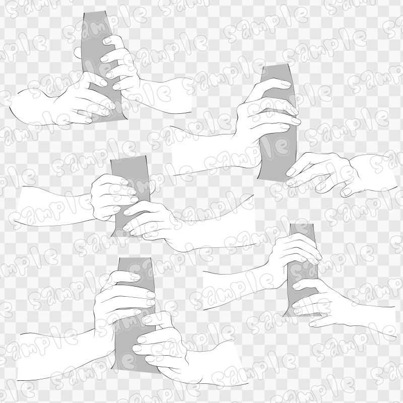 線画素材集［手］8 サンプル1ページ目