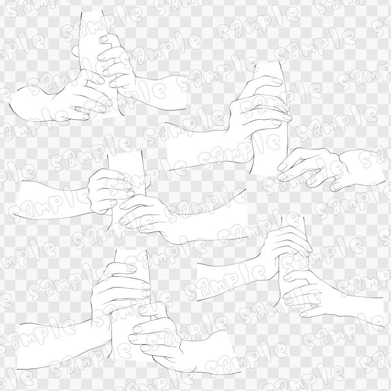 線画素材集［手］8 サンプル2ページ目