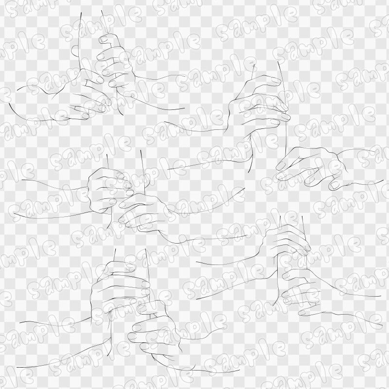 線画素材集［手］8 サンプル3ページ目