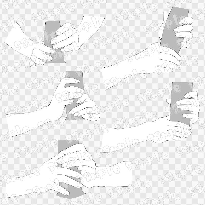 線画素材集［手］9 サンプル1ページ目