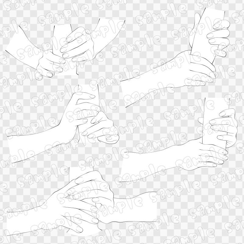 線画素材集［手］9 サンプル2ページ目