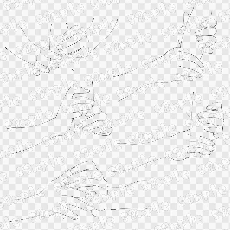 線画素材集［手］9 サンプル3ページ目
