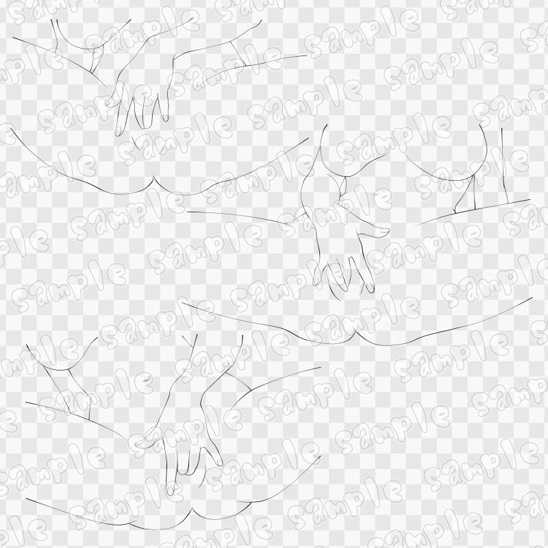 線画素材集［手］10 サンプル2ページ目
